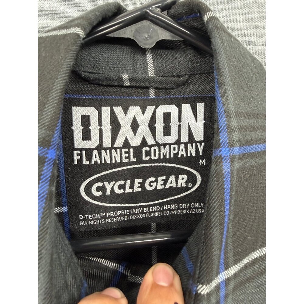 Dixxon Cycle Gear Medium Black Plaid Flannel Long Sleeve Shirt Mens M - Picture 3 of 5